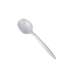 Plastic Soup Spoons White, Medium