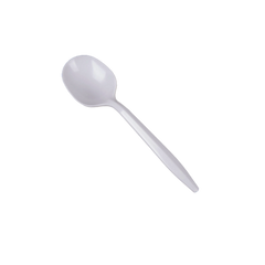 Plastic Soup Spoons White, Medium