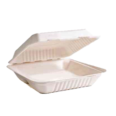 Sugarcane Take-Out Container 9" x 6" x 3", 1-Comp