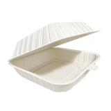 8.25" x 5" x 3.25" White MFPP Take-Out Container - 1-Comp.