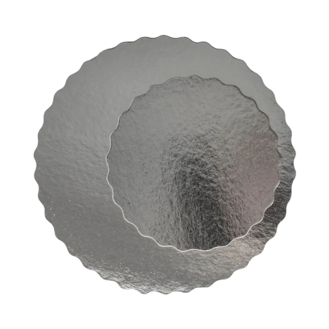 8" Round Silver Cake Board - Laminated Solid Pressboard