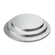 14" Round Silver Cake Board - Foil Wrapped Corrugated Board