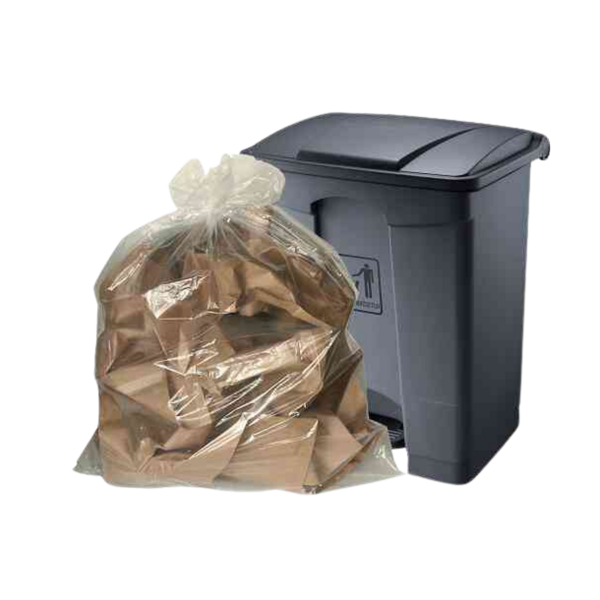 Clear Garbage Bags - CB3547R - 250 pcs, 12x4/S