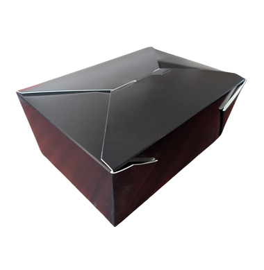 96 oz Black Top Folded Take-Out Paper Container - #4