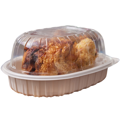White Medium MFPP Chicken Roaster with Clear Lid