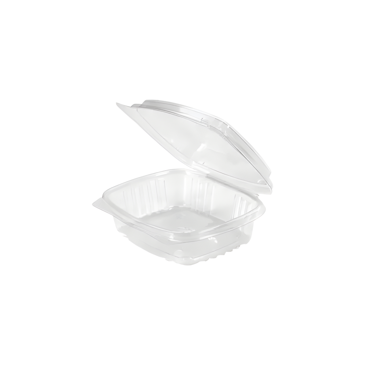 Clear 8 oz Hinged Deli Container with High Dome Lid
