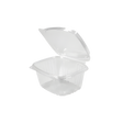 Clear 16 oz Hinged Deli Container with High Dome Lid