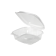 Clear 24 oz Hinged Deli Container with High Dome Lid