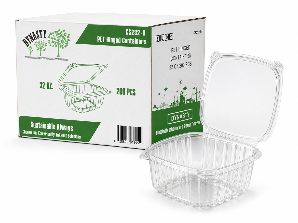 Clear 32 oz Hinged Deli Container