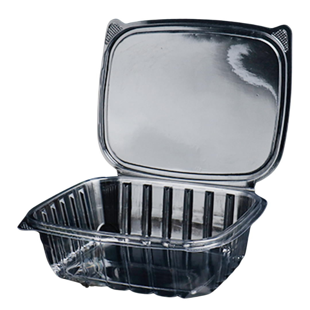 Hinged Deli Contaners (DE548-D/CS248-D/BD48/CS48) 48oz , Clear, PET - Dynasty