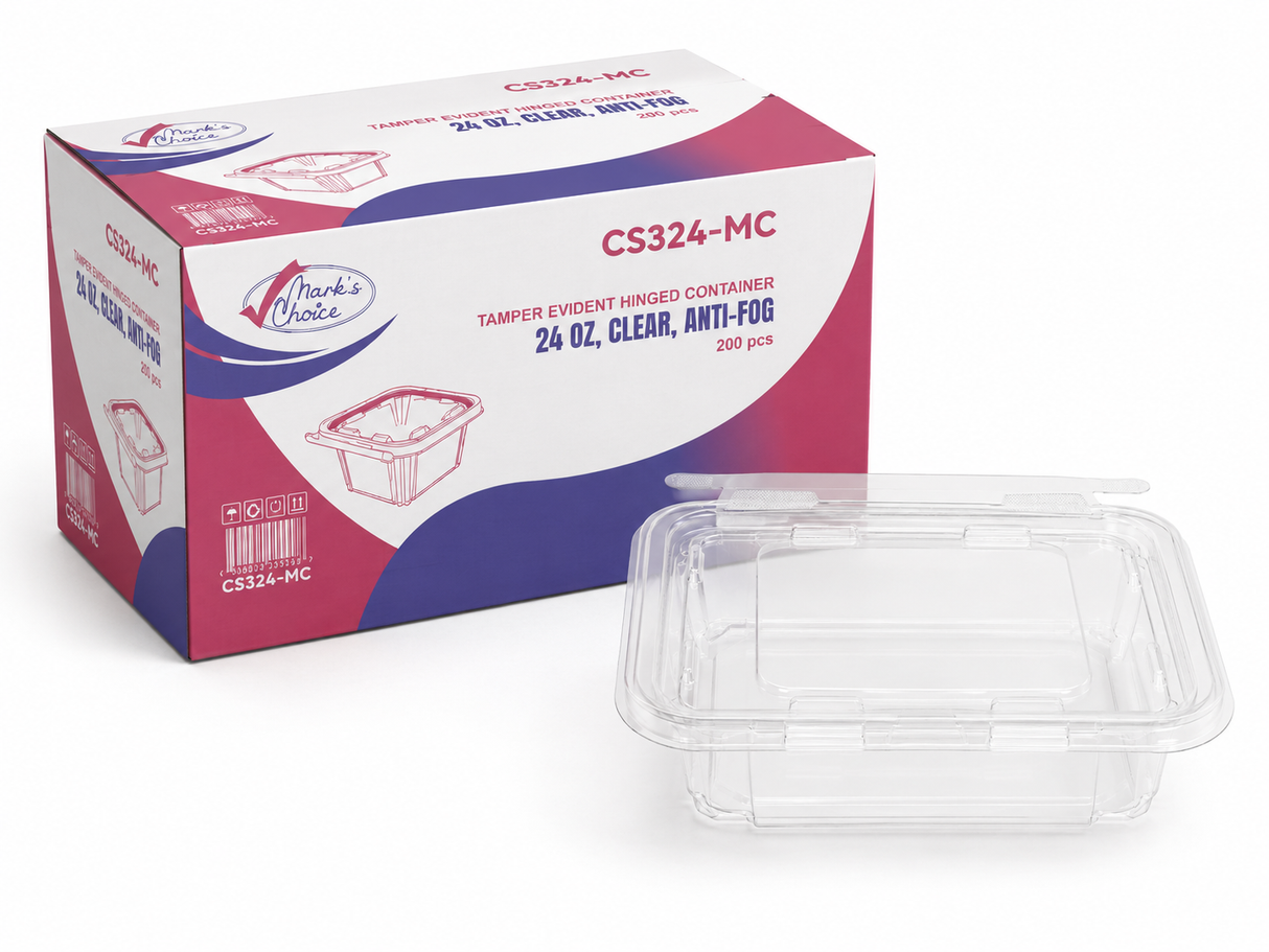 24 oz Tamper evident Hinged Deli Container