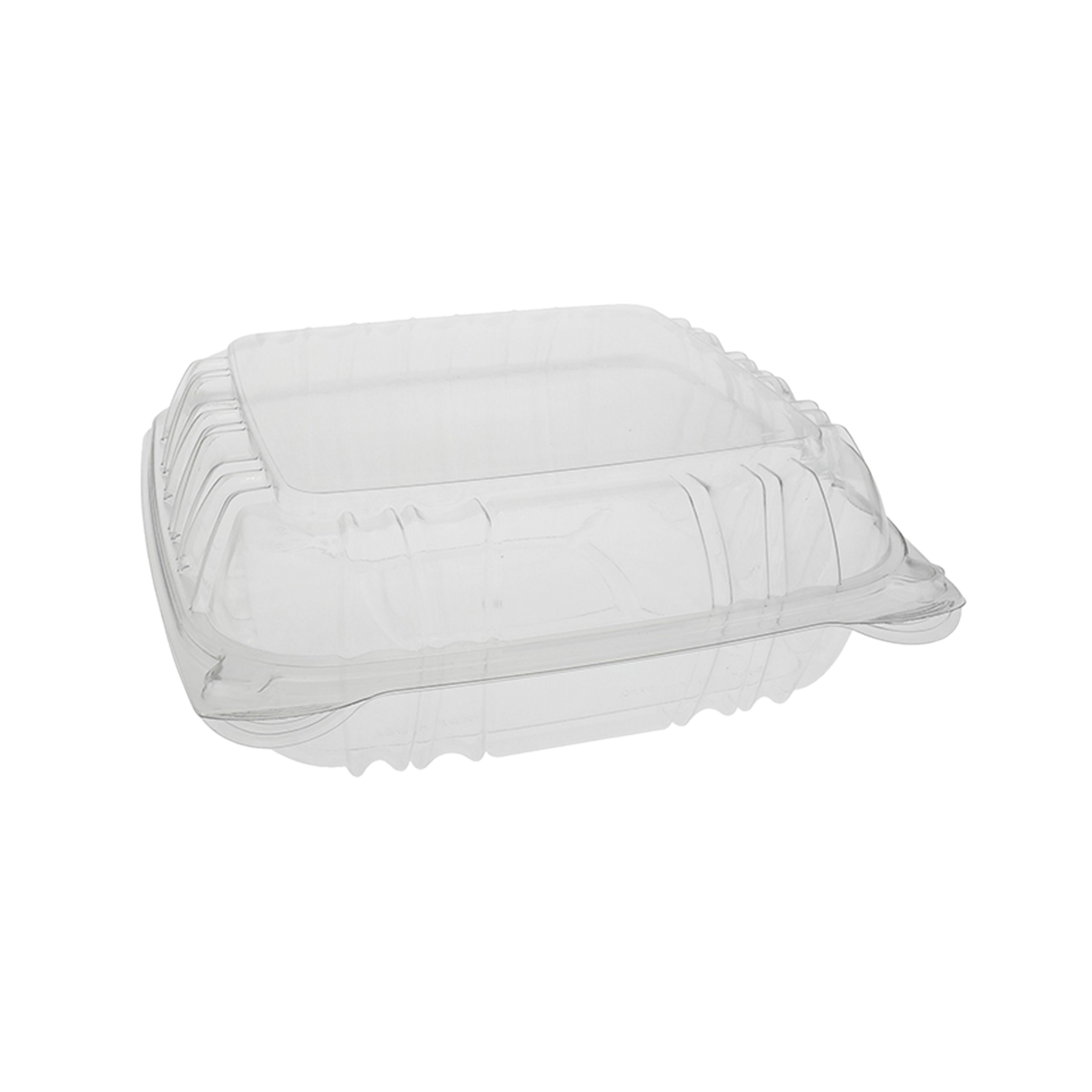 8" OPS Clamshell Container with Hinged Lid - 1-comp.