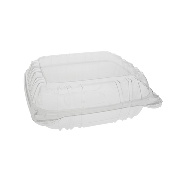 8" OPS Clamshell Container with Hinged Lid - 1-comp.