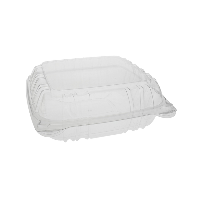 8" OPS Clamshell Container with Hinged Lid - 1-comp.
