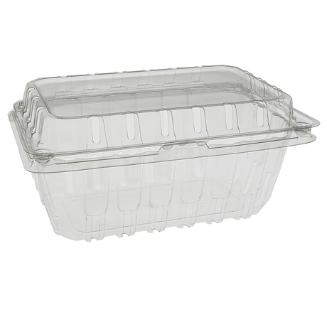 1 lb Strawberry APET Clamshell Container - CS5741S-P - 400 pcs