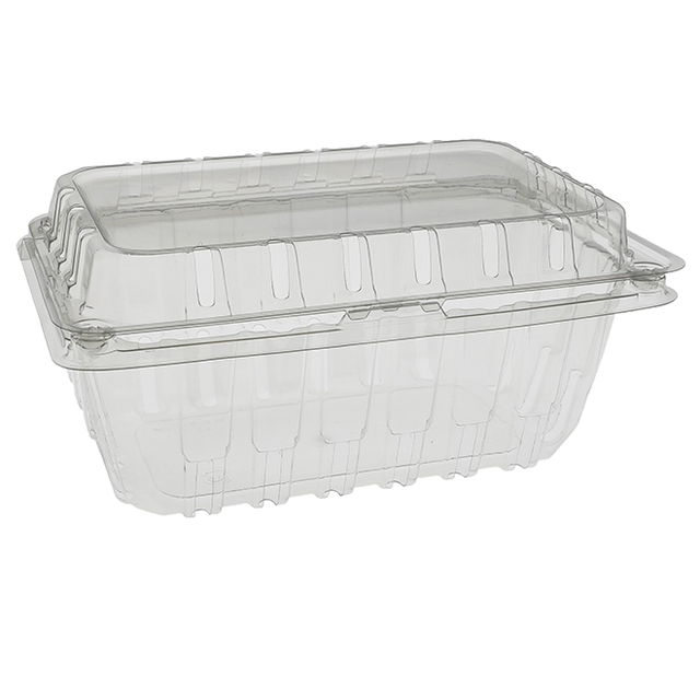 1 lb Strawberry APET Clamshell Container - CS5741S-P - 400 pcs