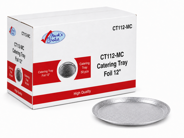 12" Round Embossed Foil Catering Tray