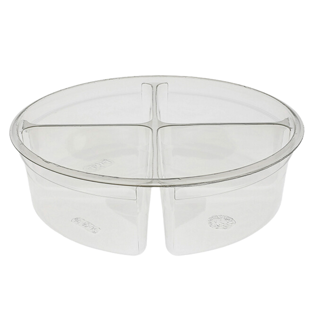 7" PET Round Deli Tub Combo - 4-Comp.