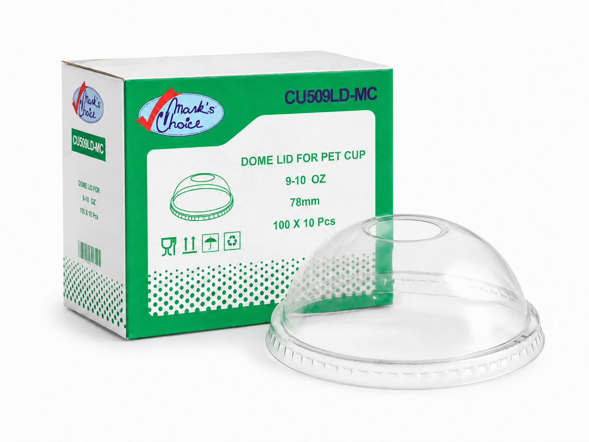 78mm PET Dome Lid for 9 and 10 oz PET Cups