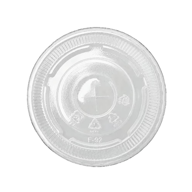 92mm Straw Slotted PET Flat Lids for 12 oz, 92mm PET Cups