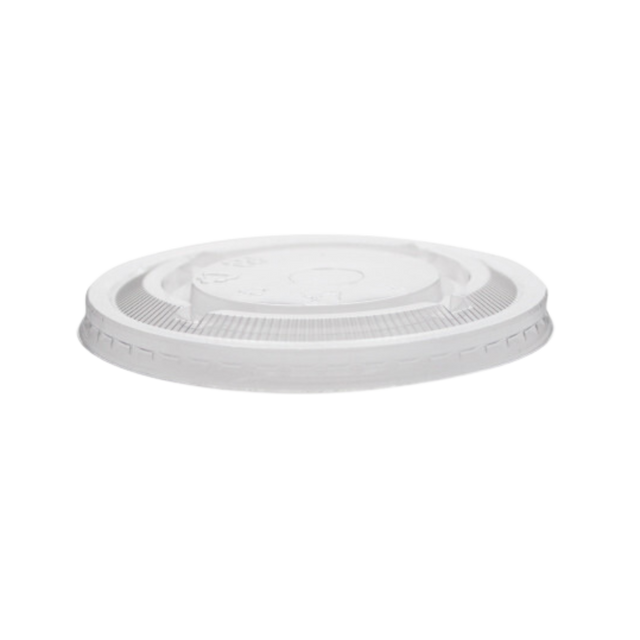 98mm Straw Slotted Flat PET Lids for 16-20 oz PET Cups