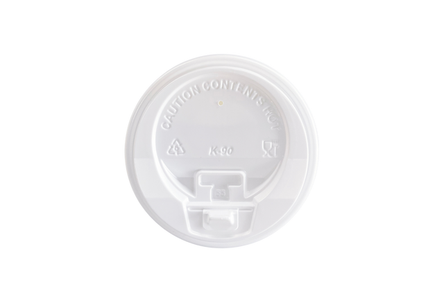 90mm White Dome Lids for 10-24 oz Paper Hot Cups
