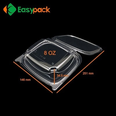Clamshell Containers - Flat Lids - DE508-D - 200 pcs