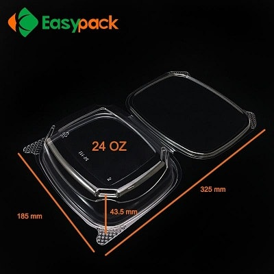 Clamshell Containers - Flat Lids - DE524-D - 200 pcs
