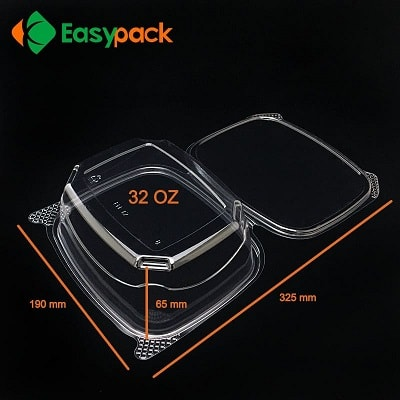 Clamshell Containers - Flat Lids - DE532-D - 200 pcs