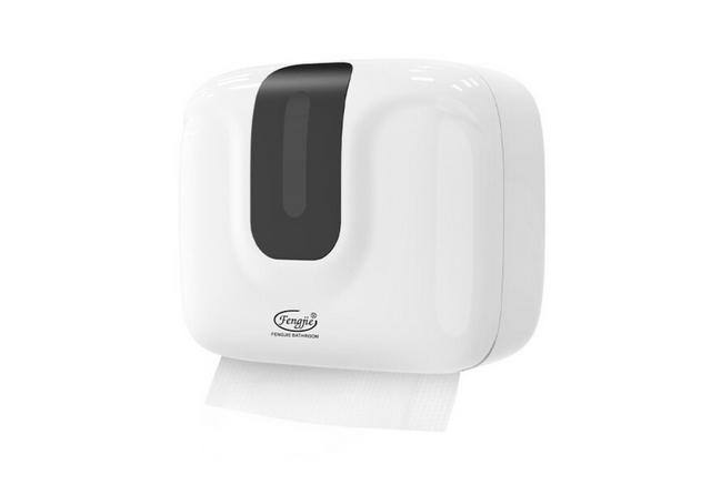 White Plastic Dispenser for Multifold Towels