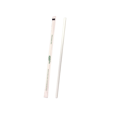 White Paper Straws-Wrapped