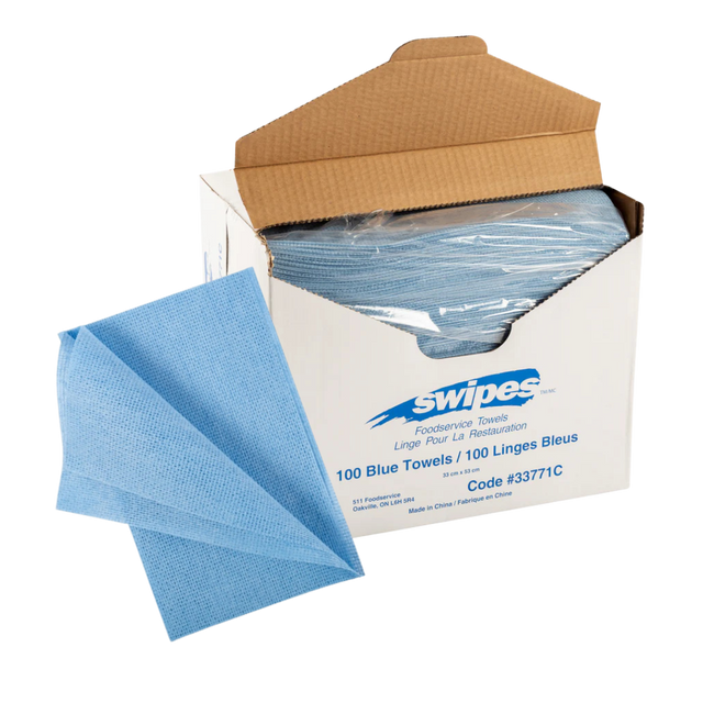 13" X 21" Blue Antimicrobial Food Service Towels