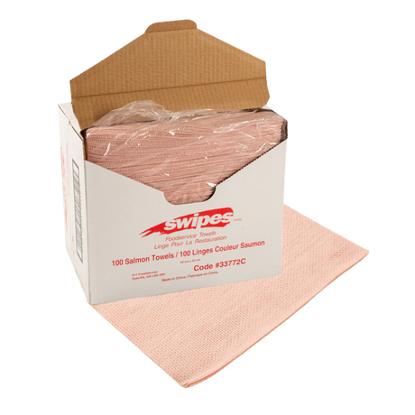 13" X 21" Salmon Antimicrobial Food Service Towels