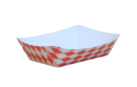 3 lb Red Checkered Food Trays