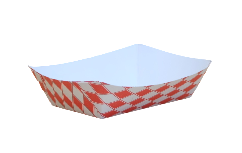 3 lb Red Checkered Food Trays