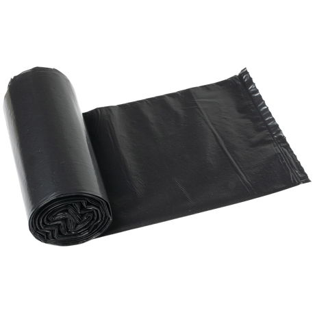 24" x 22" High Density Black Garbage Bags on the Roll