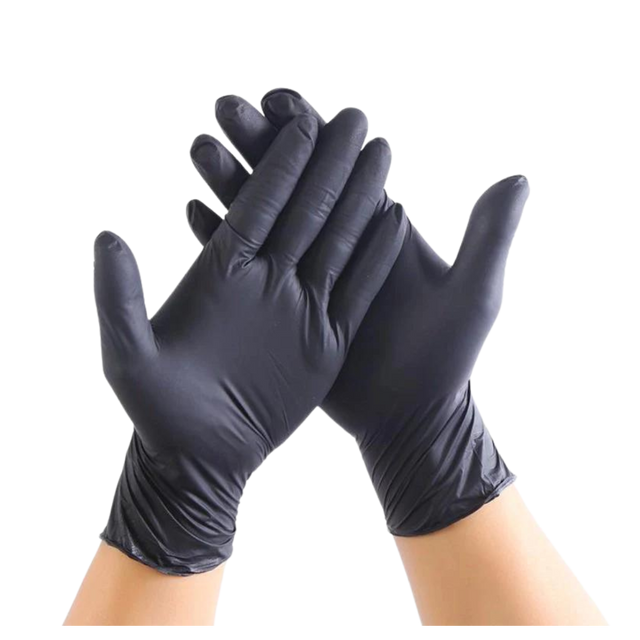 Large Black Food Grade Nitrile Gloves
