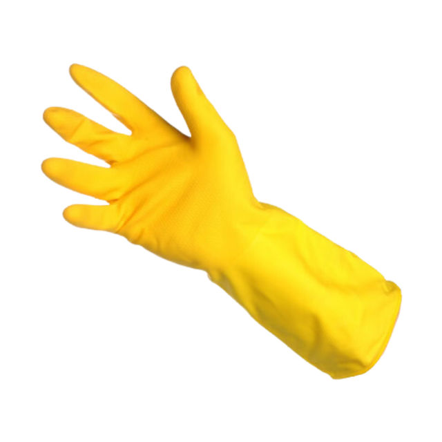 Large Yellow Latex Kitchen Gloves