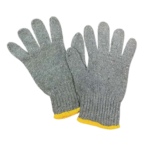 Cotton Knit Gloves - Grey