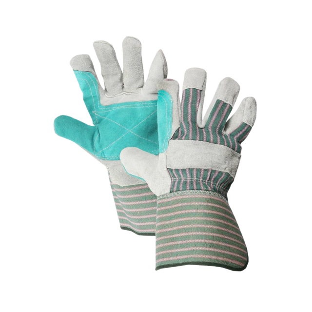 Heavy Duty Green Leather Gloves