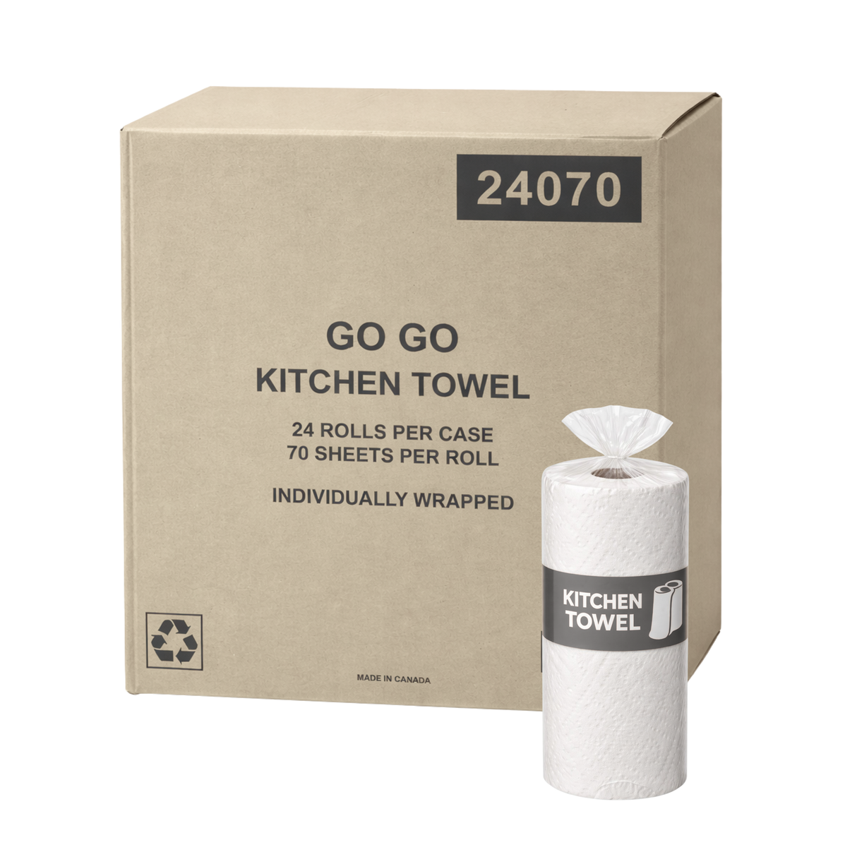 2 ply White Individually Wrapped Kitchen Towel