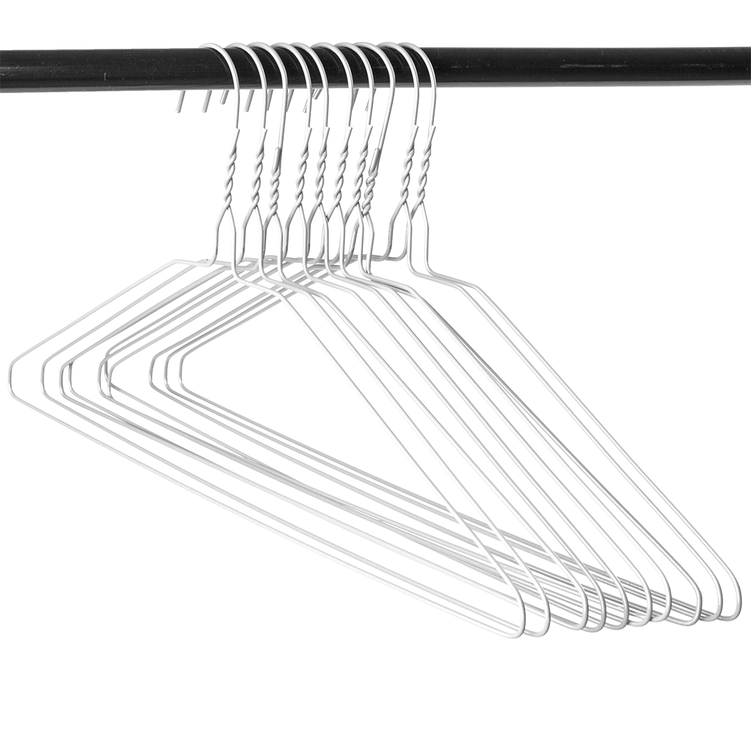 Suit Hanger (HA10W / Suit Hanger 16" White) White, 16", 13 Gauge