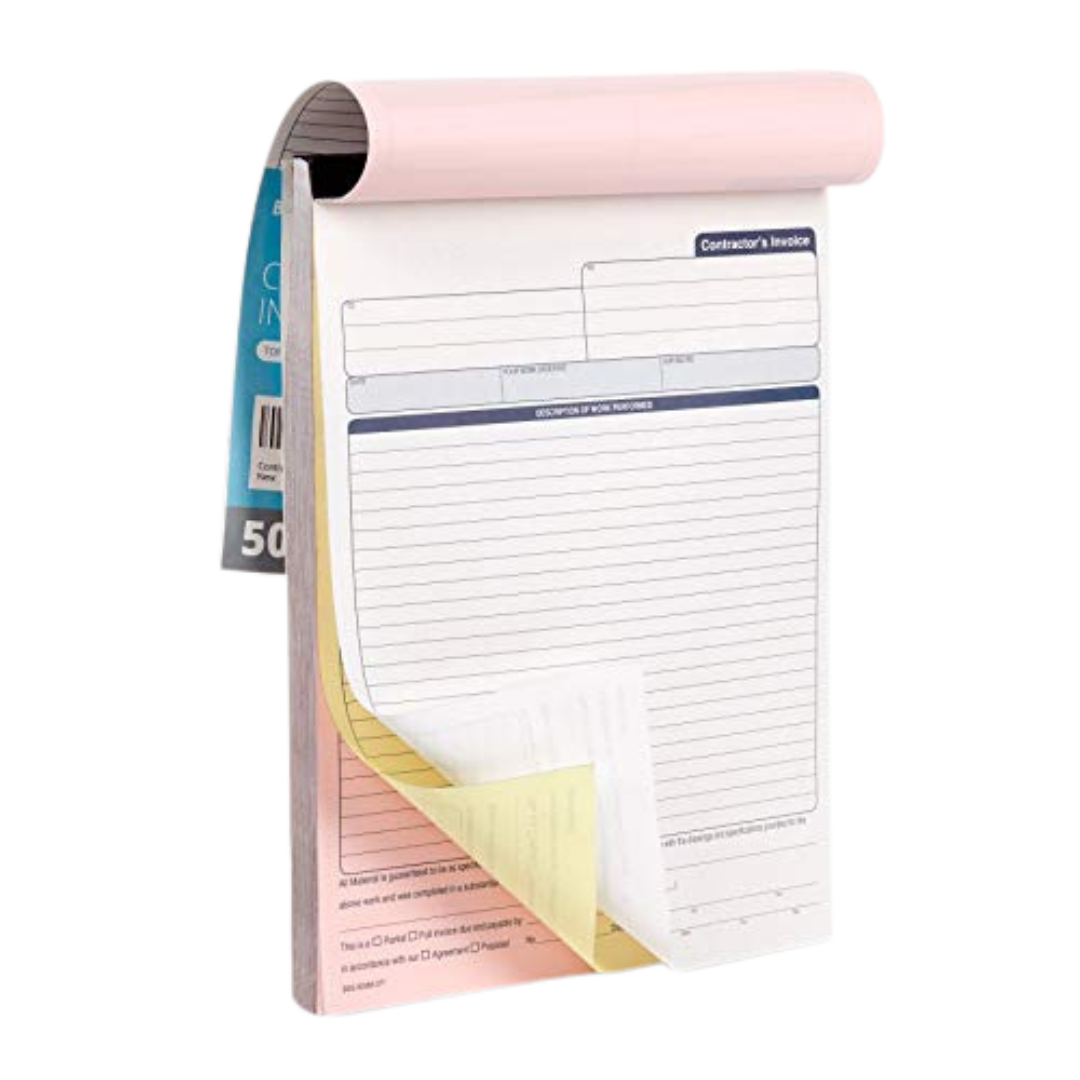 Blank Softback Dry Cleaner's Invoice with 3 Part NCR Copies