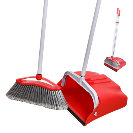 30x26cm Dustpan & Broom Set with Metal Handle