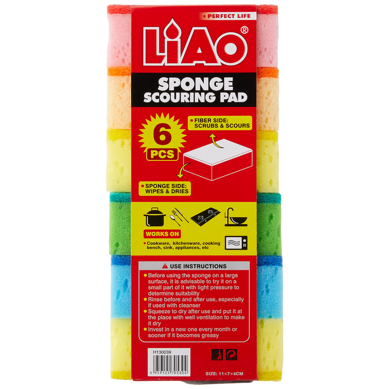 Sponge Scouring Pad - JACL119 - 6pcs/pk; 48pk/cs
