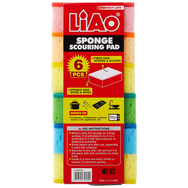 ***out**Sponge Scouring Pad - JACL119 - 6pcs/pk; 48pk/cs