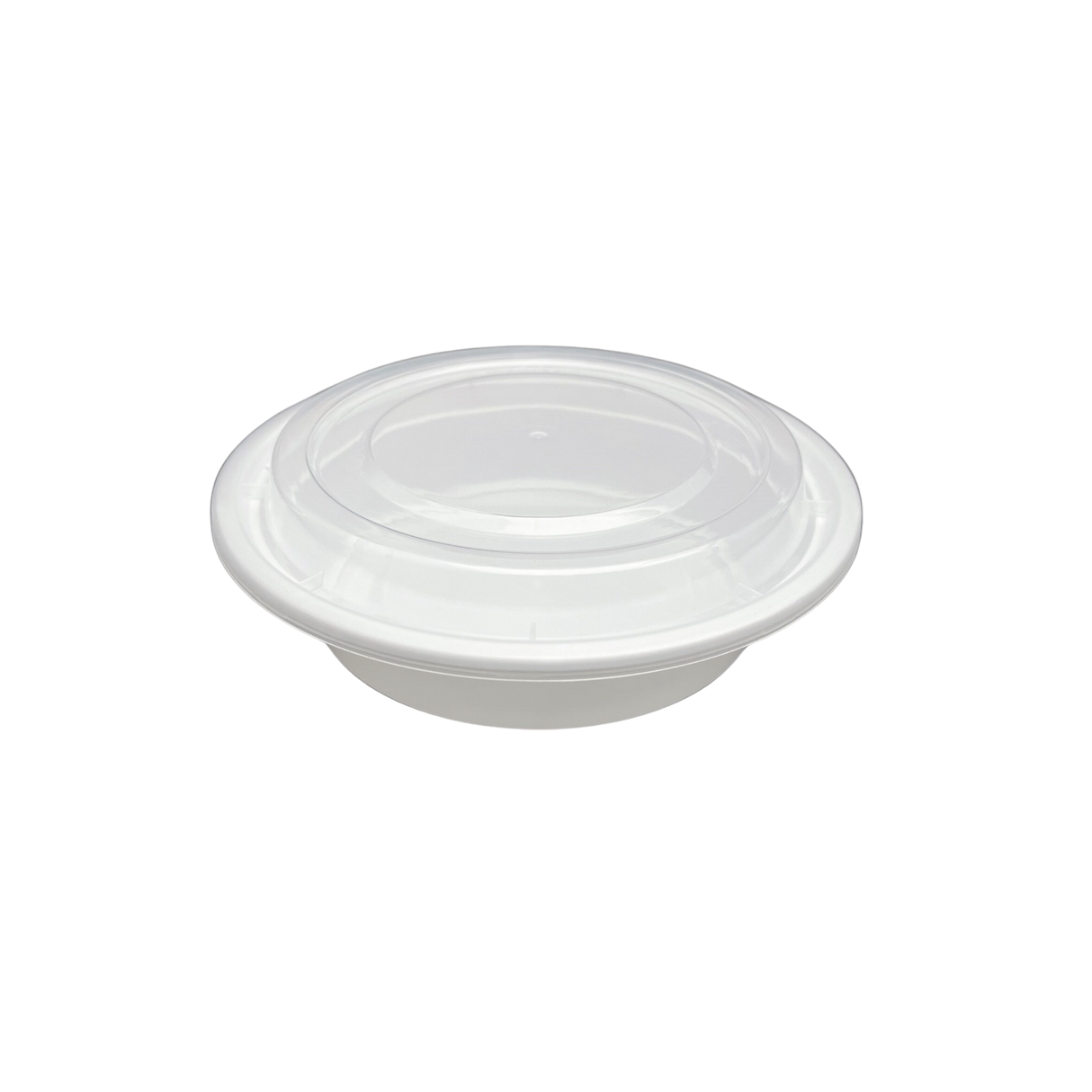 16 oz White Round Take-Out Microwaveable Container with Clear Lid