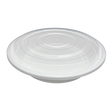 48 oz White Round Take-Out Microwaveable Container with Clear Lid