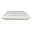 58 oz White Rectangular Take-Out Microwaveable Container with Clear Lid