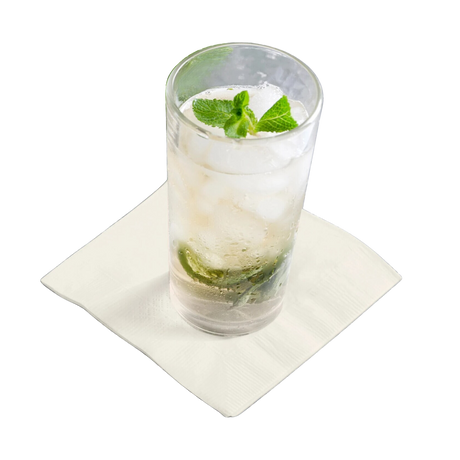 9" x 9", 1ply White Cocktail/Beverage Napkins